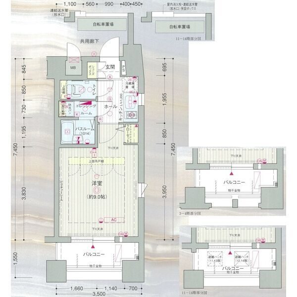 エステムプラザ新宿Ｐｒｅｍｉｕｍ−ＥＸ 1202の間取り
