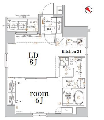 Log銀座東 504の間取り