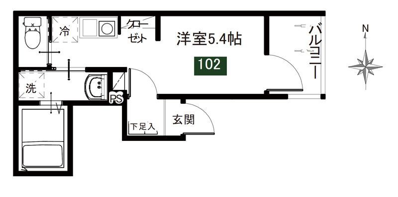 メルディア扇大橋 102の間取り